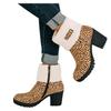 Bcshiye Winter Boots for Women Comfort Slip On Mid Chunky Heel Suede Snow Ankle Boots Warm Fur Lined Outdoor Calf Boots view 1