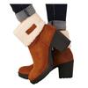 Bcshiye Winter Boots for Women Comfort Slip On Mid Chunky Heel Suede Snow Ankle Boots Warm Fur Lined Outdoor Calf Boots view 1