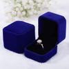 YZWDTGS 2 Pack Velvet Ring Boxes, Earring Pendant Jewelry Case, Ring Earrings Gift Boxes, Jewellry Display (Dark Blue) view 1