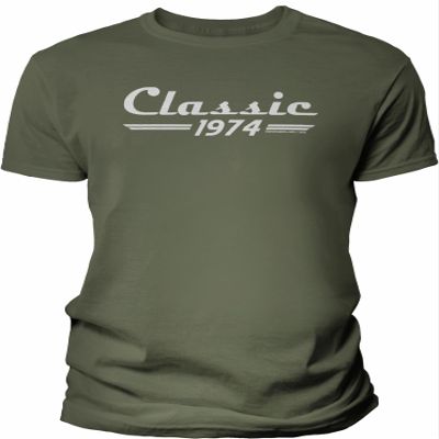 52nd Birthday Gift Shirt for Men - Classic Retro 1974 - Military-4X