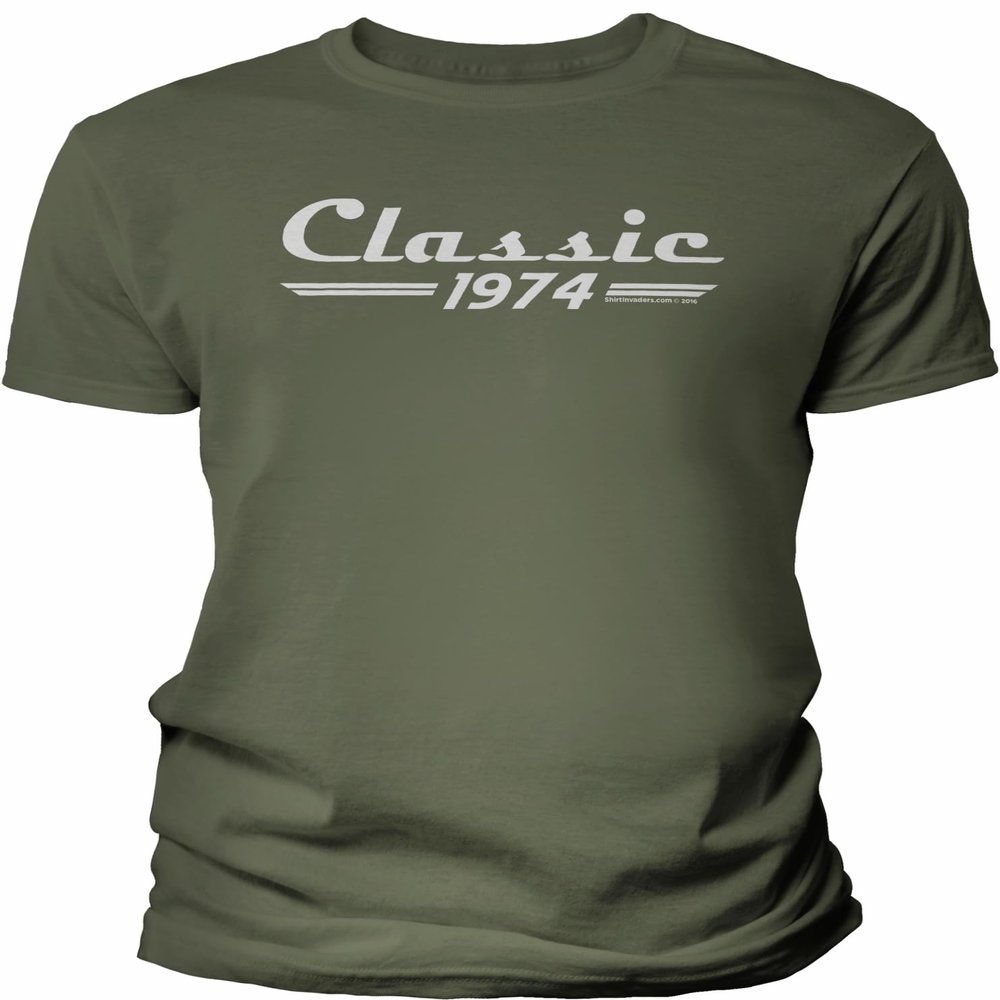 52nd Birthday Gift Shirt for Men - Classic Retro 1974 - Military-4X