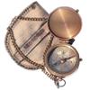 Brass Engrved Compass for Men, Pocket Compass with Leather Case, Antique Handmade Religious Gift Idea for Graduation, Communion, Baptism (to My Son, Love Dad) view 2