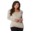 32 Degrees Heat Womens Heavyweight Baselayer Crew Neck Long Sleeve Fleece Top, Cobblestone, Medium view 1