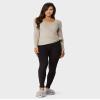 32 Degrees Heat Womens Heavyweight Baselayer Crew Neck Long Sleeve Fleece Top, Cobblestone, Medium view 2