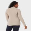 32 Degrees Heat Womens Heavyweight Baselayer Mock Neck Long Sleeve Fleece Top, Cobblestone, X-Large view 4