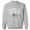 USA Word with Flag - United States Toddler Fleece Crewneck Sweater (Light Gray, 4T) view 1