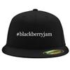 #blackberryjam - Embroidered Adjustable Fit Structured Flat Bill Fitted Hat | Trendy Baseball Cap for Men and Women | Modern Cap in Snapback Closure | Black | Small/Medium view 1