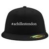 #Achillestendon - Embroidered Adjustable Fit Structured Flat Bill Fitted Hat | Trendy Baseball Cap for Men and Women | Modern Cap in Snapback Closure | Black | Large/X-Large view 1