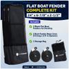 Five Oceans Contour Flat Boat Fender, Boat Fenders, Boat Bumpers for Docking, 2-Pack - 24-Inch, Black, with 3/8-Inch x 5-Foot Fender Line and Convenient Storage Bag, Waterproof PVC Fabric - FO4615 view 2