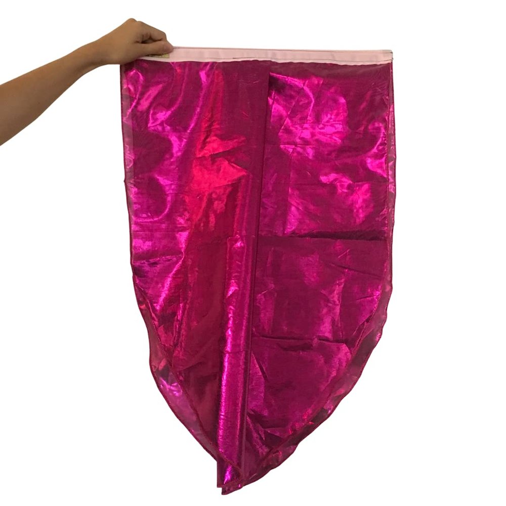 20 Colors Poly Quill Flag Flex Rod 30" Long Colorful Flowy Flexible Bendeez Church Liturgical Praise Prophetic Worship Adoration Dance Banner Dance Small Shield (Rose)