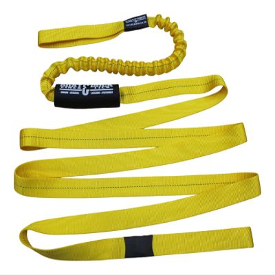 Boat Lines & Dock Ties Sand Anchor Tie Off Strap with Bungee - Made in USA (Yellow, 10 Feet)