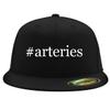 #Arteries - Embroidered Adjustable Fit Structured Flat Bill Fitted Hat | Trendy Baseball Cap for Men and Women | Modern Cap in Snapback Closure | Black | Large/X-Large view 1