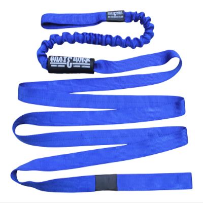 Boat Lines & Dock Ties Sand Anchor Tie Off Strap with Bungee - Made in USA (Blue, 15 Feet)