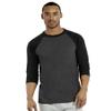 TOP PRO Men's 3/4 Sleeve Casual Raglan Jersey Baseball Tee Shirt (2XL, Black/Charcoal) view 1