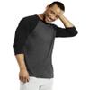 TOP PRO Men's 3/4 Sleeve Casual Raglan Jersey Baseball Tee Shirt (2XL, Black/Charcoal) view 2