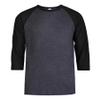 TOP PRO Men's 3/4 Sleeve Casual Raglan Jersey Baseball Tee Shirt (2XL, Black/Charcoal) view 4