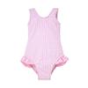 Flap Happy baby girls Upf 50+ Delaney Hip Ruffle One Piece Swimsuit, Pink Gingham Seersucker, 12 Months US view 1