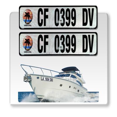 Curb-N-Sign Super Reflective BowBrite Custom Boat Registration Numbers and Letters, Pack of 1 (2pcs) Custom Boat Lettering, Highly Reflective Vinyl Decal Boat Decal Stickers (Your Custom Image)