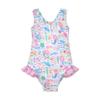 Flap Happy baby girls Upf 50+ Delaney Hip Ruffle One Piece Swimsuit, Fantasea Mermaid, 12 Months US view 1