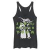 Star Wars Junior's Clone Wars Yoda Text Tri-Blend Racerback Layering Tank, Black Heather, Large view 1