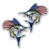 215 Decals, Graphics, Skins & Stickers Pair USA American Flag Marlin Fish Sticker Patriotic Left Right Fishing Boat Car Vehicle Window Bumper Decal view 1