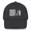 Reel Cool Papi Funny Fishing Fisherman Embroidered Dad Hat Adjustable Cotton Cap Dark Grey view 1