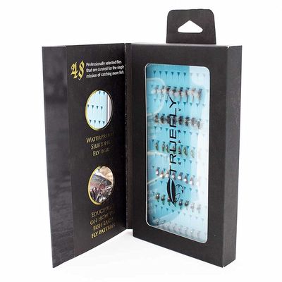 TrueFly Supply Private Reserves Midge Fly Collection 48 Fly Fishing Flies in a Waterproof Fly Box for Dry Fly & Wet Fly Fishing Fly Assortment