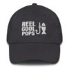 CreativeTees4You Reel Cool Pops Fishing Fisherman Gift Embroidered Dad Hat Adjustable Cotton Cap Dark Grey view 1