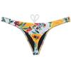OROCOJUCO Sexy Men's Swim Thong Bikini Swimwear Board Surf Short Trunks Contour Pouch Tangas Swimsuit Yellow Peony L view 3