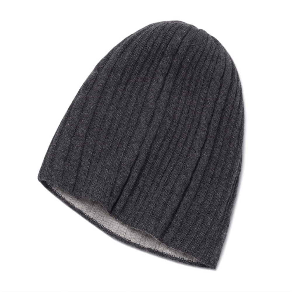 DAISHA Warm Unisex Cashmere Knit Earflap Skull Cap,Fashion Double Layer, Christmas and Birthday Gift. Black