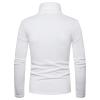 Mens Slim Fit Lightweight Fall Long Sleeve Pullover Top Basic Turtleneck T Shirt Blouse Solid Casual Knitted Tshirt White view 3