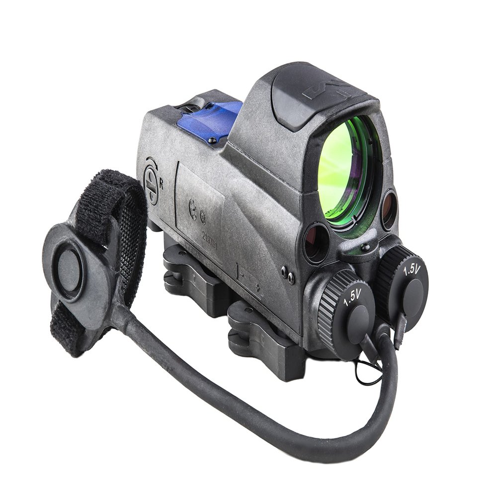 MEPROLIGHT MEPRO MOR Multi-Purpose Reflex Electro Optic Red Dot with Active and Passive Illumination, 2.2 MOA Bullseye, IR Pointer and red Visible Pointer.