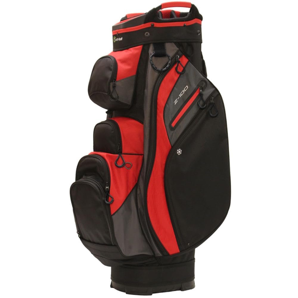 1 With Golf Z-100 Cart Bag Black/Charcoal/Red