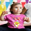 Baby Shark Doo Doo Shirt - Cute Party Tee for 1st or 2nd Birthday, Fun T-Shirt for Infant, Toddler Boys and Girls 12M Pink view 2