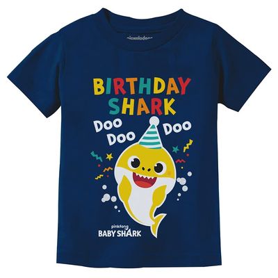 Baby Shark Doo Doo Shirt - Cute Party Tee for 1st or 2nd Birthday, Fun T-Shirt for Infant, Toddler Boys and Girls 6M Navy