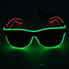 Neon LED Glasses, Flashing Shutter Neon Glowing Glasses Neon EL Wire Shutter Glasses with 4 Modes for Nightclubs, DJ, Concert, Halloween (Green Red) view 1