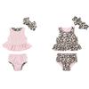 Mud Pie Girls Reversible Swimsuit & Headband Set, Leopard, 9 Months view 1