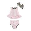 Mud Pie Girls Reversible Swimsuit & Headband Set, Leopard, 9 Months view 2