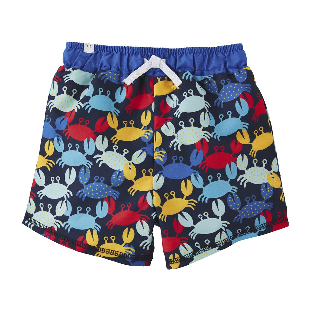 Mud Pie Boys Toddler Swim Trunks, Crab, Large