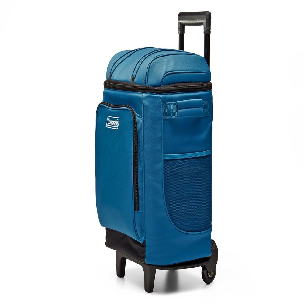 Coleman 42-Can Soft Rolling Cooler with Wheels, Leak-Proof Portable Insulated Chiller with 12+ Hour Ice Retention, Made with Recycled Materials