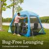 Coleman Skyshade Screen Dome Canopy Tent, 8 x 8 Shade Canopy, UPF 50+ Outdoor Canopy Tent for Camping, Tailgating, and Beach Shade, Medium Blue view 2