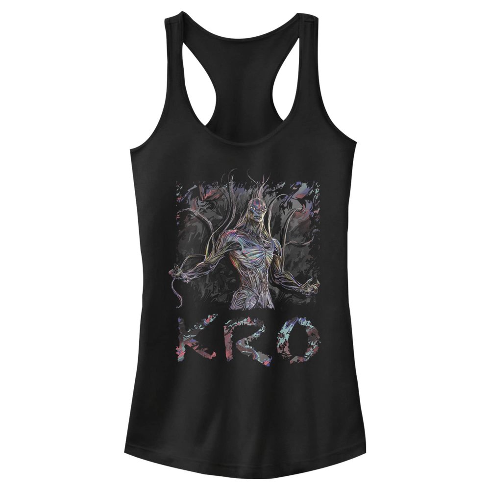 Marvel Junior's Eternals Camo Kro Slim Fit, Scoop Hem Racerback Tank, Black, X-Large
