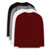 Brix Boys' Long Sleeve Tees - Tagless Crewneck Cotton Soft 4-pk Shirts. 2-20 (11-13 Years, Black, White, Grey, Marron) view 1