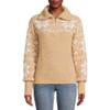 Time and Tru Women's Super Soft Quarter Zip Pullover (Beige, XL) view 1