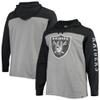 47 Men's Heathered Gray/Black Las Vegas Raiders Franklin Wooster Long Sleeve Hoodie T-Shirt view 1