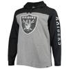 47 Men's Heathered Gray/Black Las Vegas Raiders Franklin Wooster Long Sleeve Hoodie T-Shirt view 2