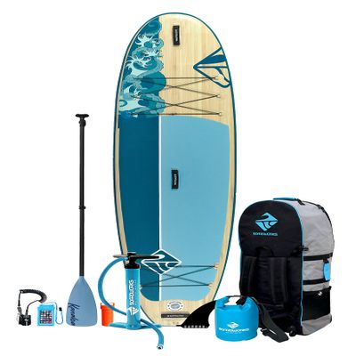 Boardworks Kanaloa SHUBU Inflatable Stand-Up Paddle Board (iSUP) - SUP Package Includes Three Piece Paddle, Backpack Carry Bag, Leash, Dry Bag, Phone Case and Pump (SUP) Complete Kit - 104