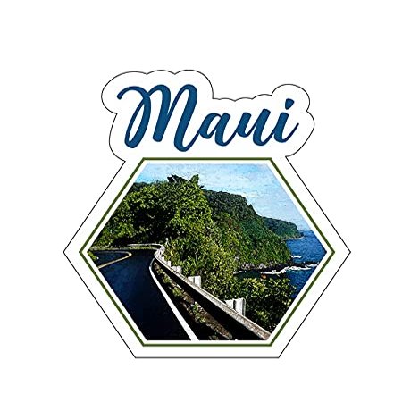Maui, Hawaii, 3 inch Sticker, S348 (Waterproof Vinyl Decal for Car, Water Bottle, Laptop, iPad, Window, Cooler, Luggage, Bumper, Toolbox, Locker), 3 inch