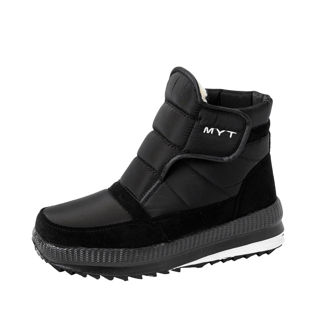 oiangi Snow Boots for Women Waterproof Fashion Round Toe Quiltied Thick Fluff Warm Flat Casual Ankle Boots Winter Solid Outdoor Non-slip Platform Shoes