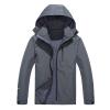 tuduoms Mens Lightweight Rain Jacket Waterproof Breathable Raincoat Windbreaker Hooded Shell Jacket Outwear for Hiking Travel Gray view 1